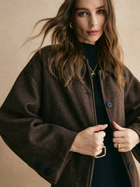 Dames Donkerbruine Boxy Fit Blazer – Tijdloos & Elegant – Zoréllane