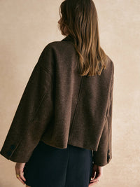 Dames Donkerbruine Boxy Fit Blazer – Tijdloos & Elegant – Zoréllane