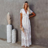 Dames Maxi Jurk met Kanten Details en Soepelvallende Pasvorm – Elegant & Vrouwelijk – Zorellique