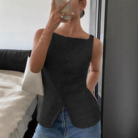 Dames mouwloze top met vierkante hals – minimalistisch & vrouwelijk – Nayéline