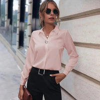Dames Essential Blouse met Tijdloze Pasvorm en Lange Mouwen – Elegant & Minimalistisch – Zyelora