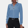 Dames Essential Blouse met Tijdloze Pasvorm en Lange Mouwen – Elegant & Minimalistisch – Zyelora