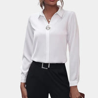 Dames Essential Blouse met Tijdloze Pasvorm en Lange Mouwen – Elegant & Minimalistisch – Zyelora