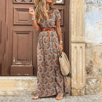 Dames Maxi Jurk met Bohemian Print en Soepelvallende Pasvorm – Luchtig & Vrouwelijk – Zyvanelle